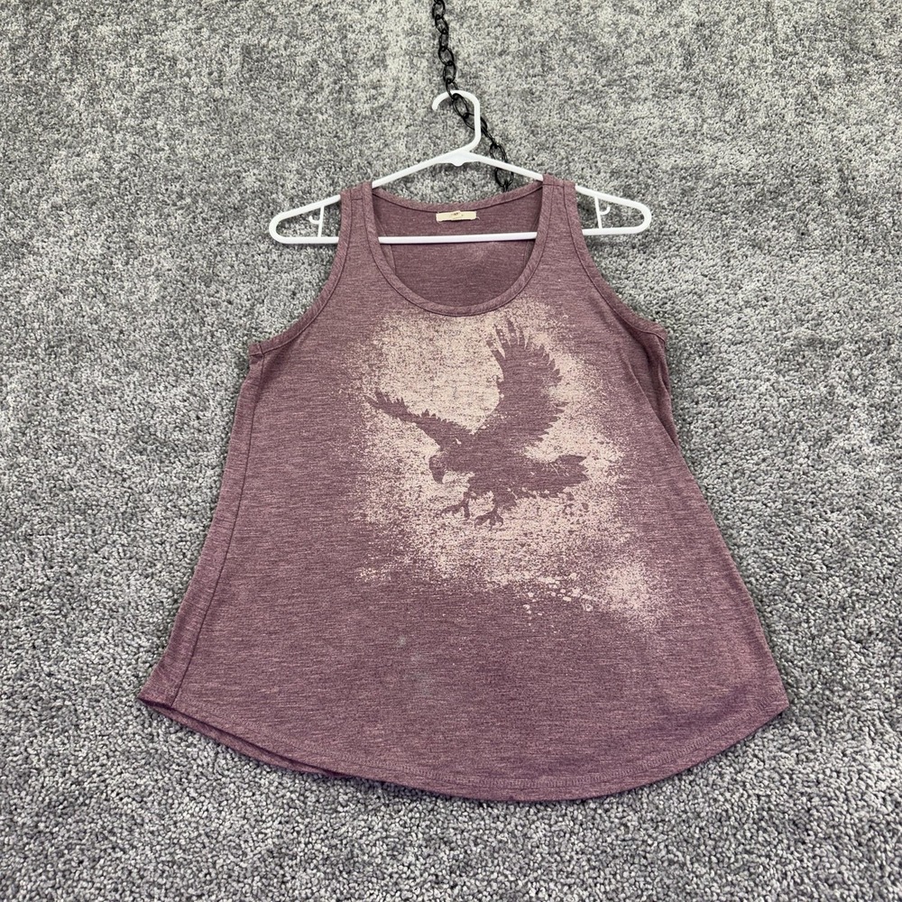 Maurices Tank Top Womens Medium Maroon Eagle Graphic Scoop Neck Casual Summer